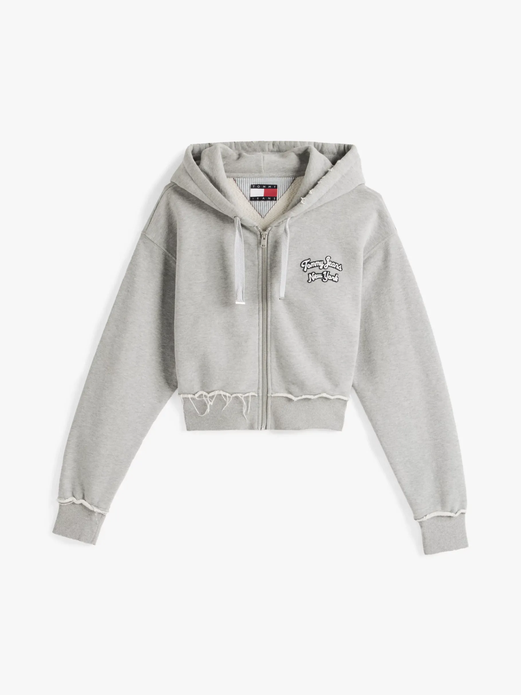 Tommy Hilfiger Sweatshirt mit Rücken-Logo und Reißverschluss GREY HTR Cheap