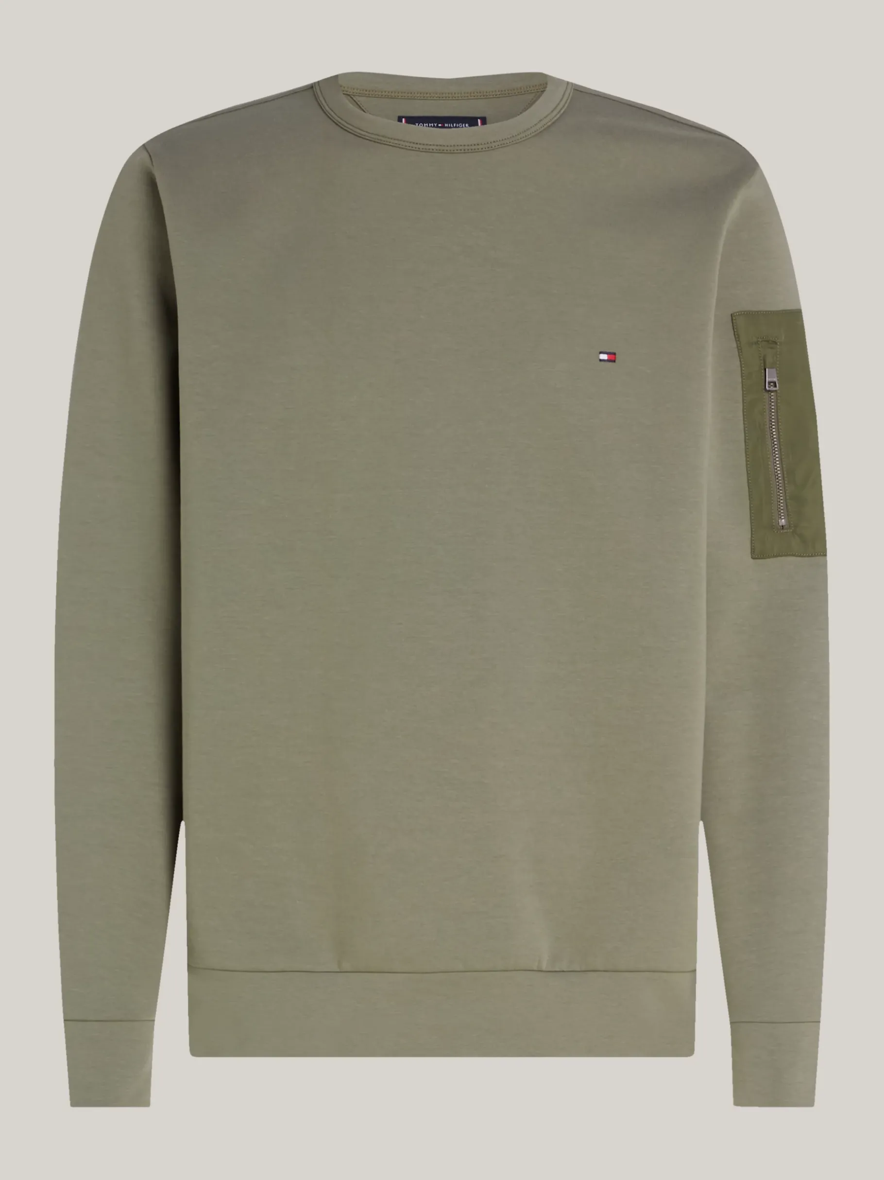 Tommy Hilfiger Sweatshirt mit Reißverschlusstasche BATTLE GREEN Fashion