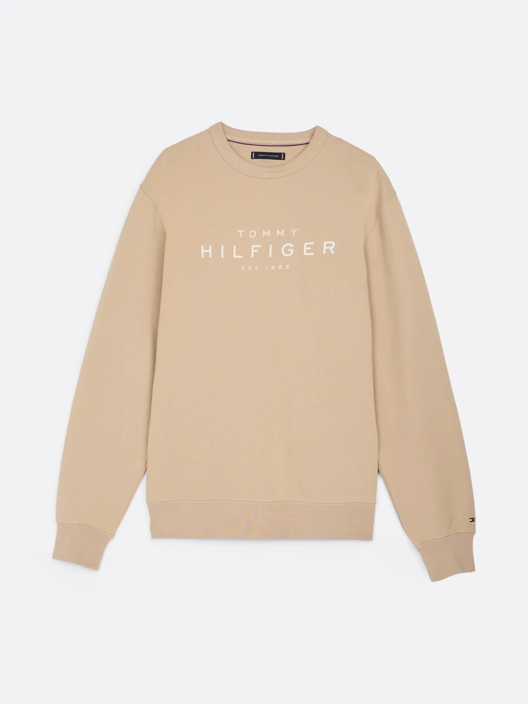 Tommy Hilfiger Sweatshirt mit Rundhalsausschnitt und Logo SANDALWOOD Discount