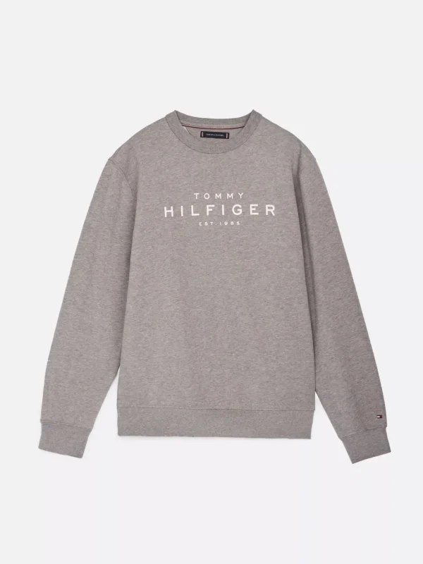 Tommy Hilfiger Sweatshirt mit Rundhalsausschnitt und Logo MEDIUM GREY HEATHER Shop