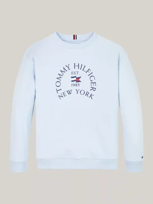 Tommy Hilfiger Sweatshirt mit Rundhalsausschnitt und Logo BREEZY BLUE Flash Sale