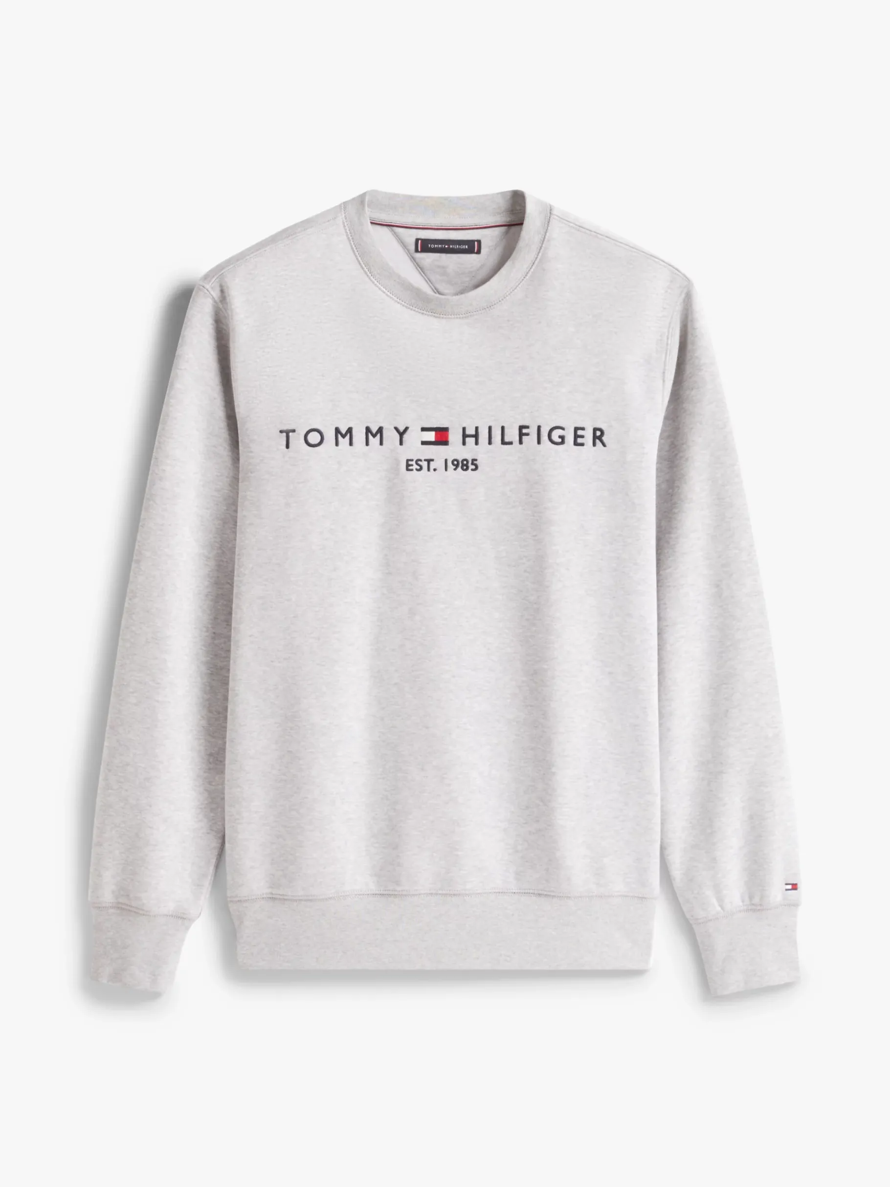Tommy Hilfiger Sweatshirt mit V-Ausschnitt und Logo LIGHT GREY HEATHER Outlet