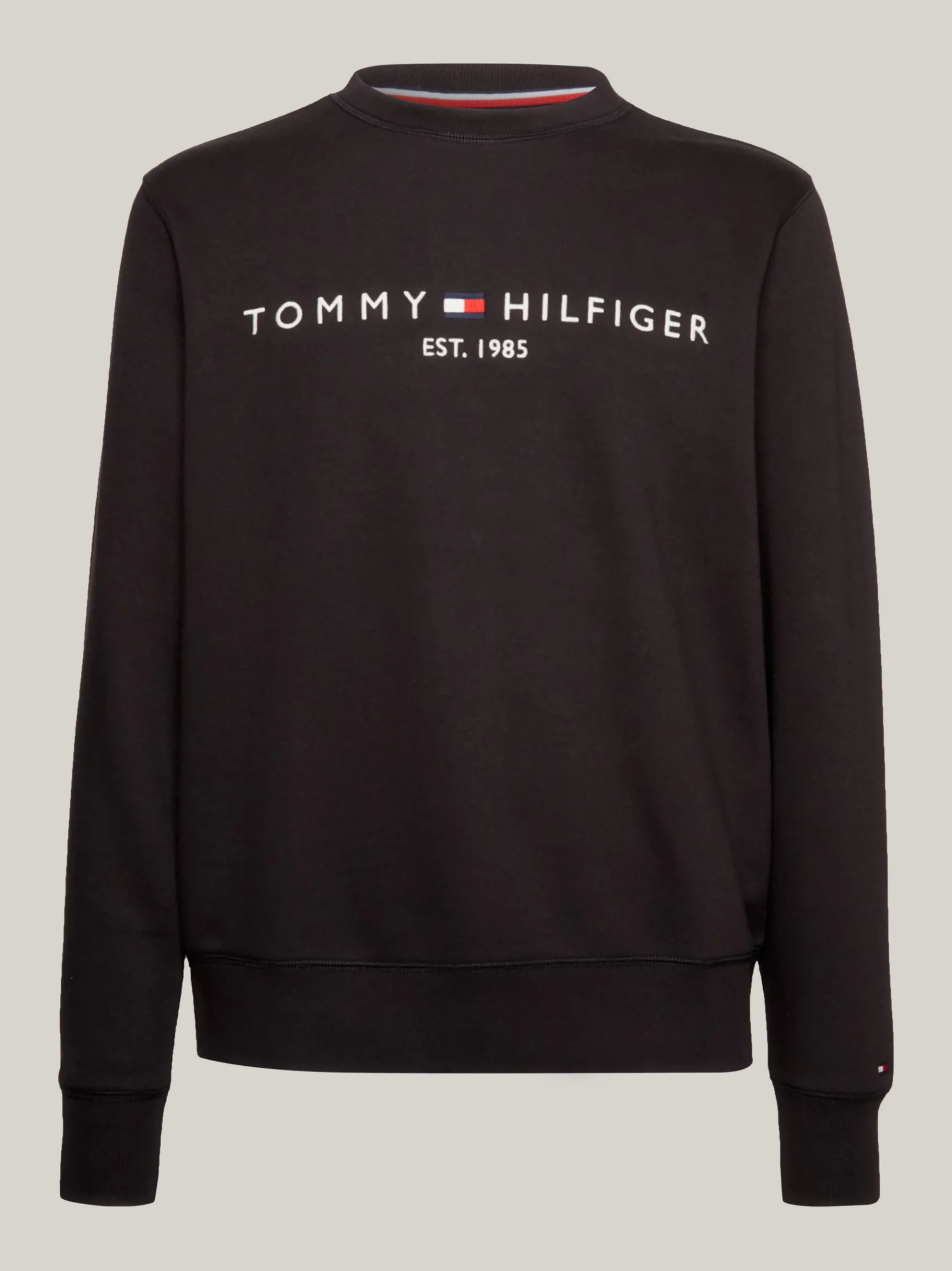 Tommy Hilfiger Sweatshirt mit V-Ausschnitt und Logo BLACK Sale
