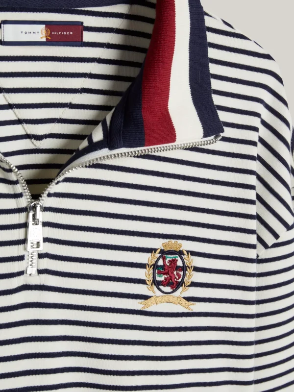 Tommy Hilfiger Sweatshirt mit Wappen und Breton-Streifen IVORY / DESERT SKY Discount