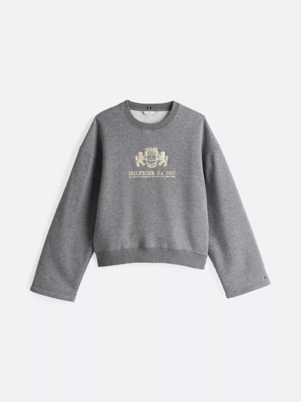 Tommy Hilfiger Sweatshirt mit weiten Ärmeln und Logo MID GREY HEATHER Best