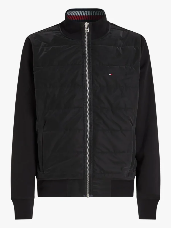 Tommy Hilfiger Sweatshirtjacke mit Strukturmix BLACK Cheap