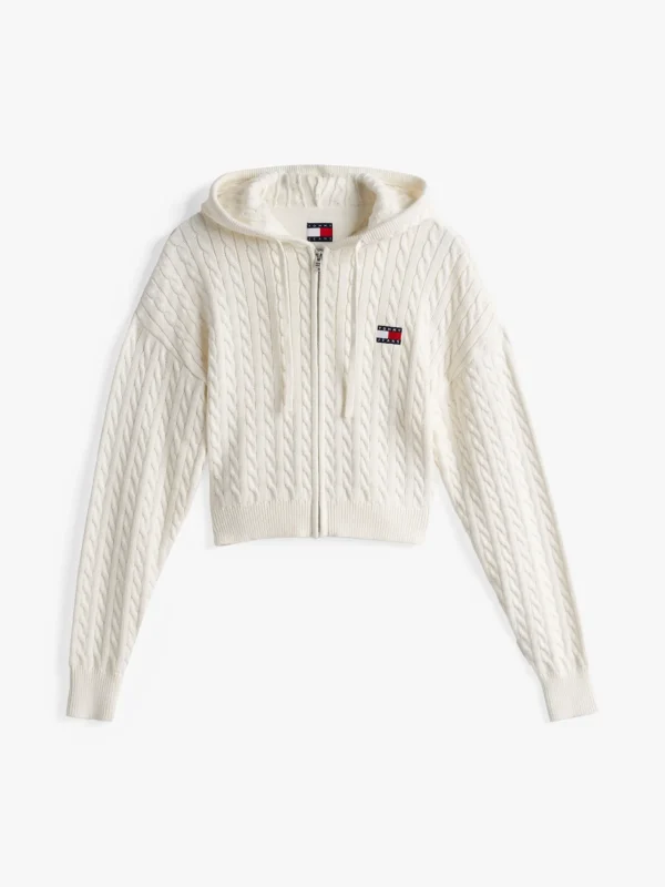 Tommy Hilfiger Sweatshirtjacke mit Zopfmuster ANCIENT WHITE Hot