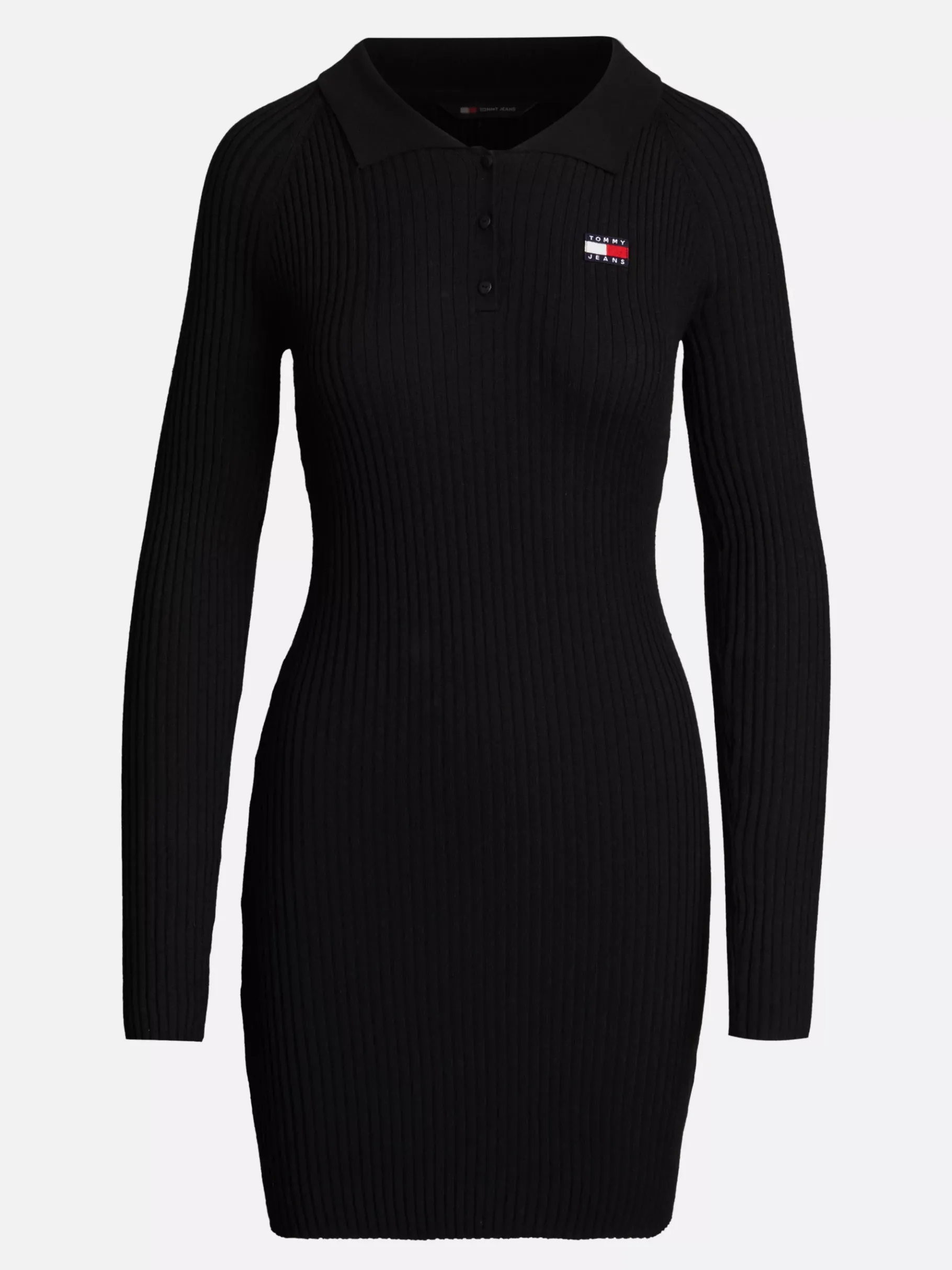 Tommy Hilfiger Sweatshirt-Minikleid mit Polokragen BLACK Discount