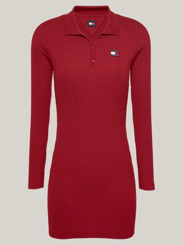 Tommy Hilfiger Sweatshirt-Minikleid mit Polokragen REGATTA RED Sale