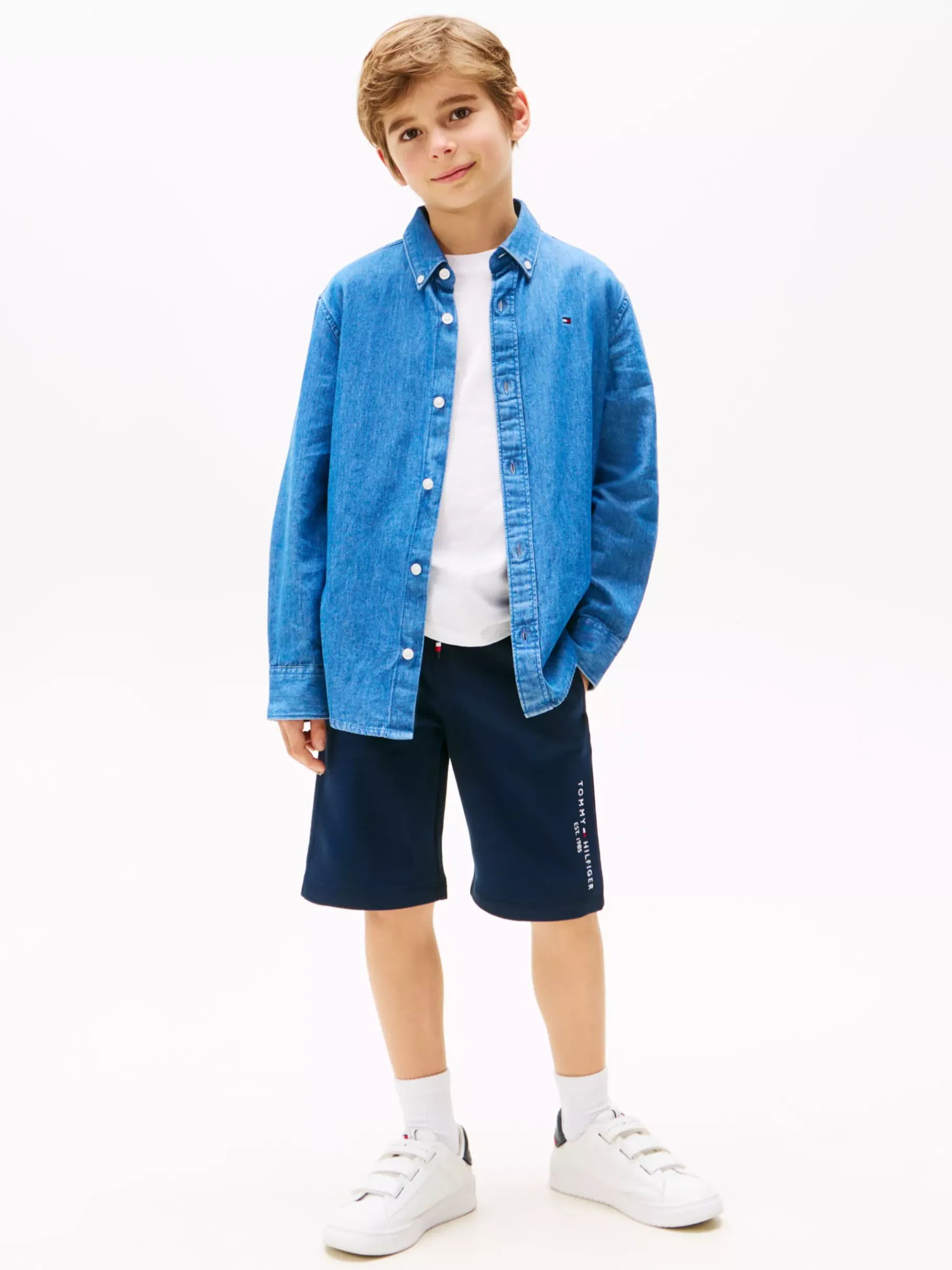 Tommy Hilfiger Sweat-Shorts mit Logo DARK NIGHT NAVY Cheap