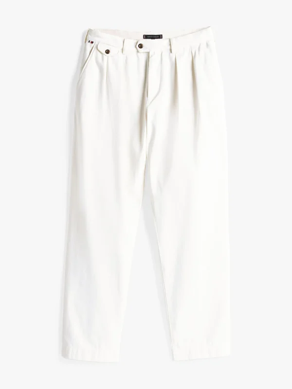 Tommy Hilfiger Tapered Leg Fit Twill-Chinos mit Falten IVORY SILK Flash Sale