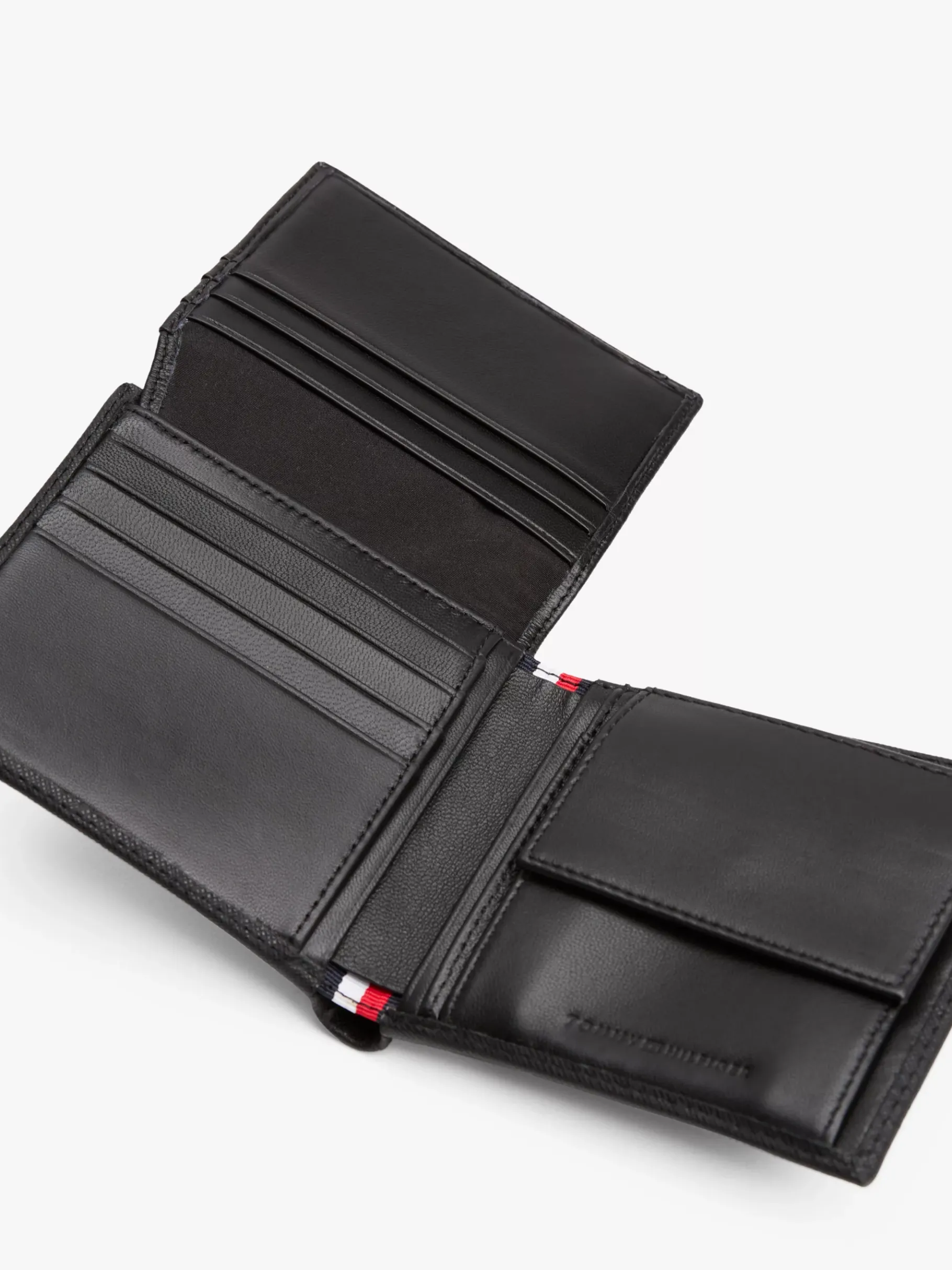 Tommy Hilfiger TH Business Bifold-Brieftasche aus Leder BLACK Flash Sale