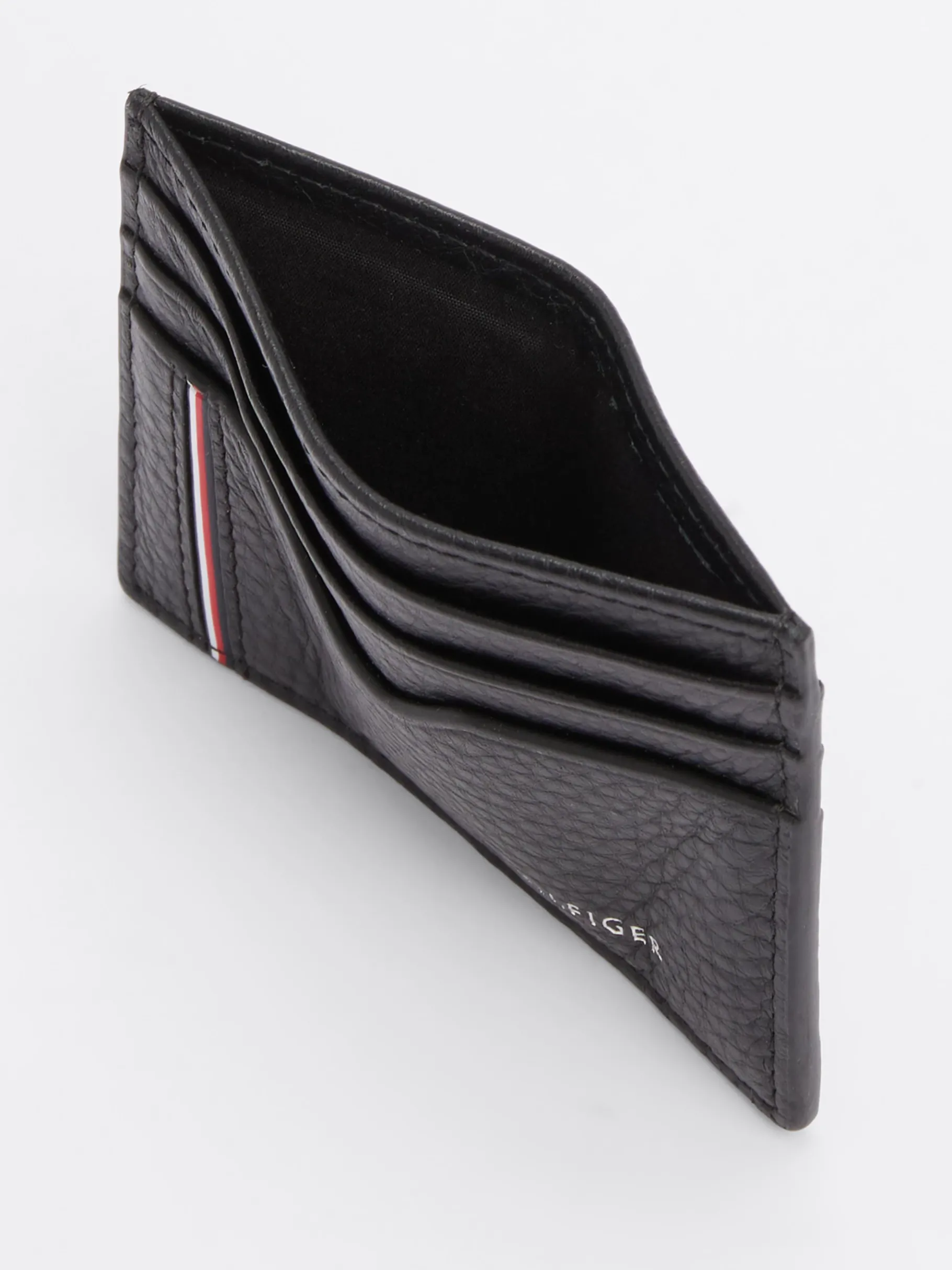 Tommy Hilfiger TH Business Corporate Kartenetui aus Leder BLACK Best Sale