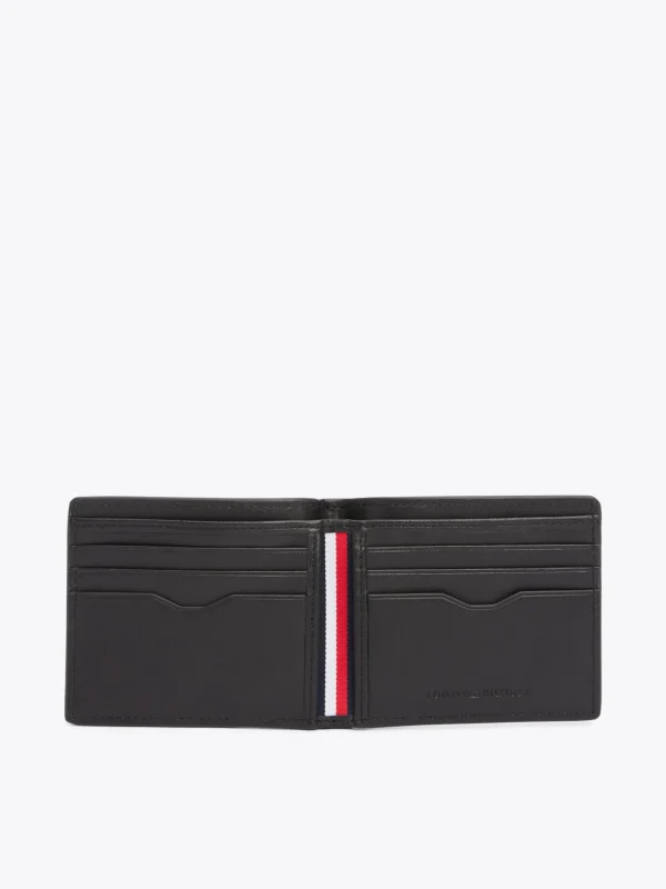 Tommy Hilfiger TH Business Corporate Leder-Brieftasche BLACK New