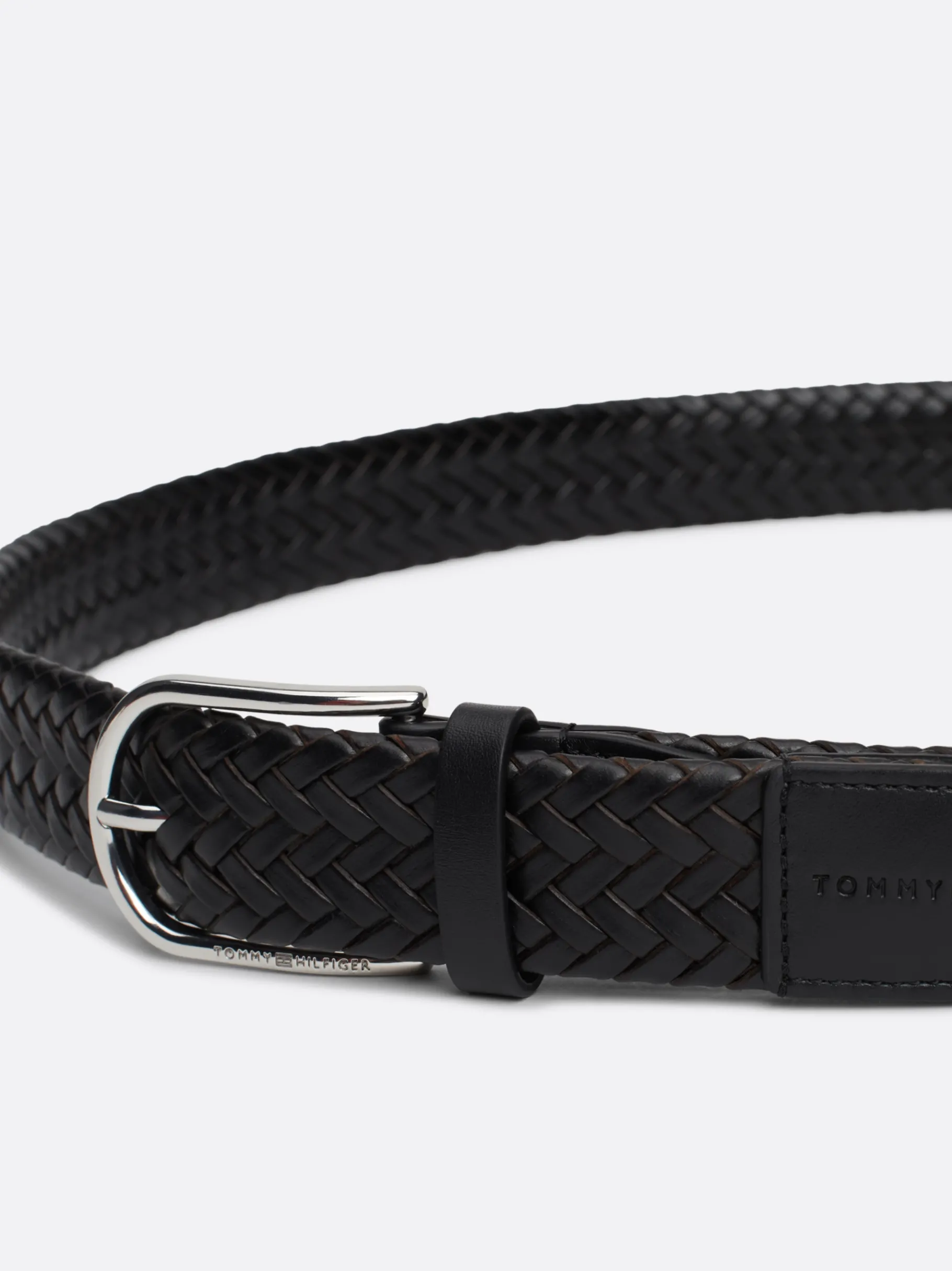 Tommy Hilfiger TH Business geflochtener Ledergürtel BLACK Shop