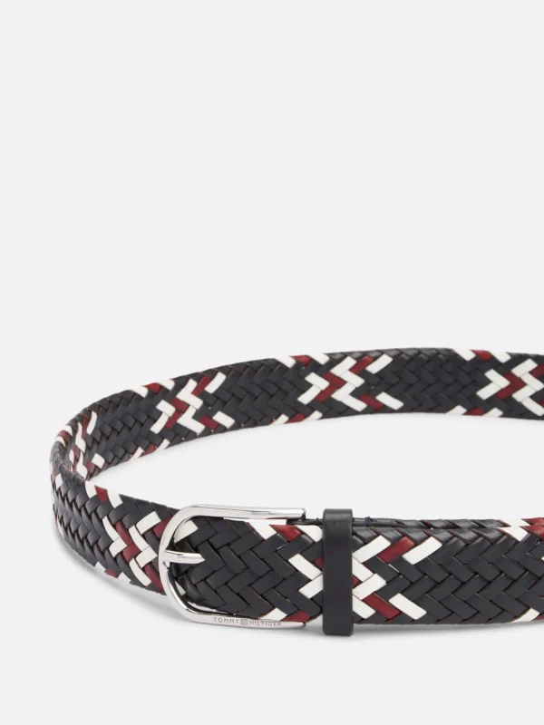 Tommy Hilfiger TH Business geflochtener Ledergürtel SPACE BLUE CORP New