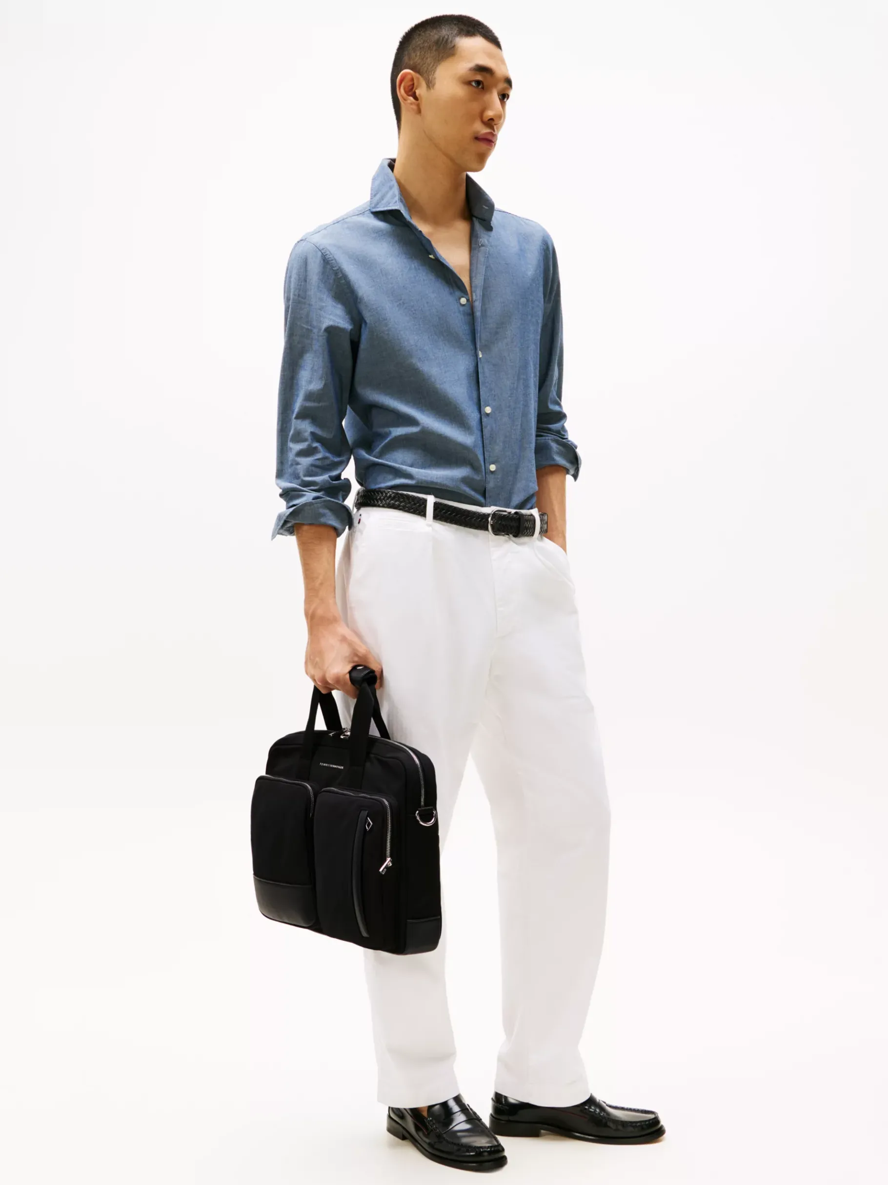 Tommy Hilfiger TH Business Laptoptasche mit Metall-Logo BLACK Hot