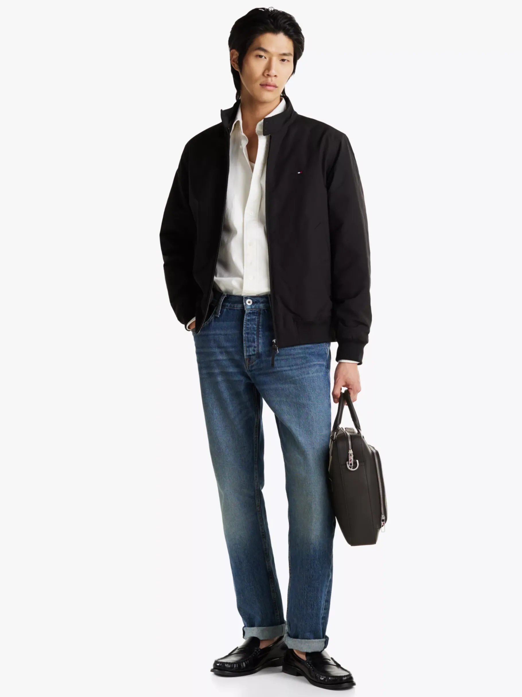 Tommy Hilfiger TH Business Laptop-Tasche aus Leder BLACK Outlet