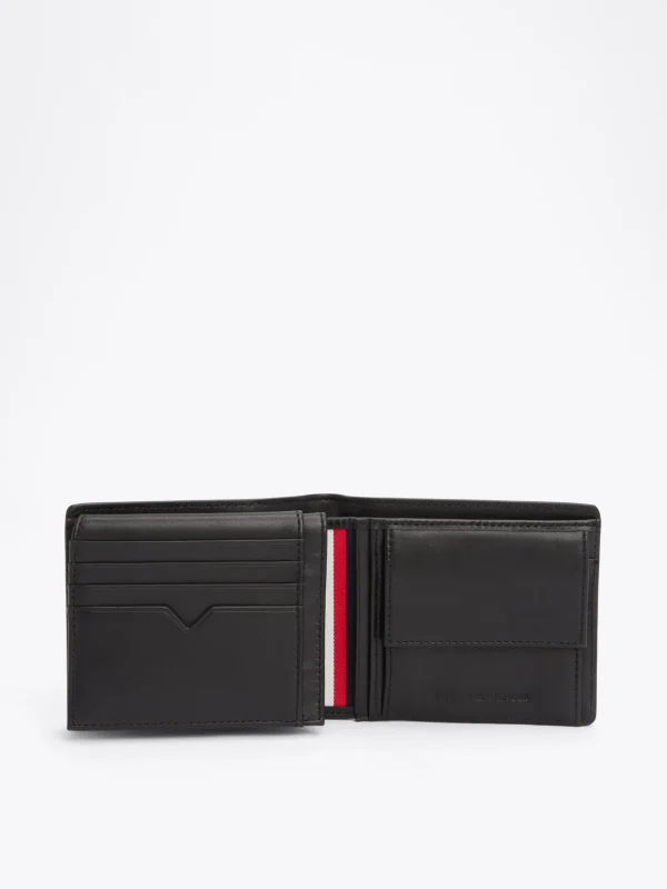 Tommy Hilfiger TH Business Leder-Brieftasche mit Münzfach BLACK Online