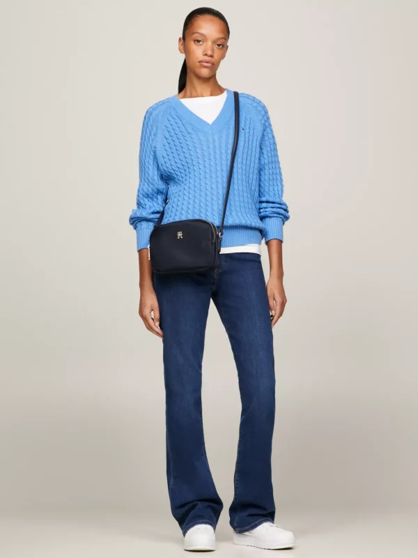 Tommy Hilfiger TH Emblem Crossbody-Tasche SPACE BLUE Cheap