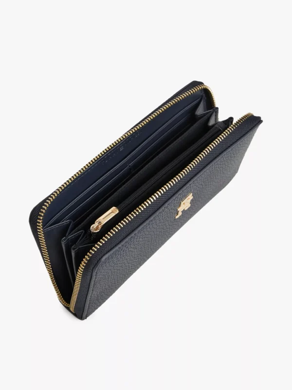 Tommy Hilfiger TH Emblem große Reißverschluss-Brieftasche SPACE BLUE Online
