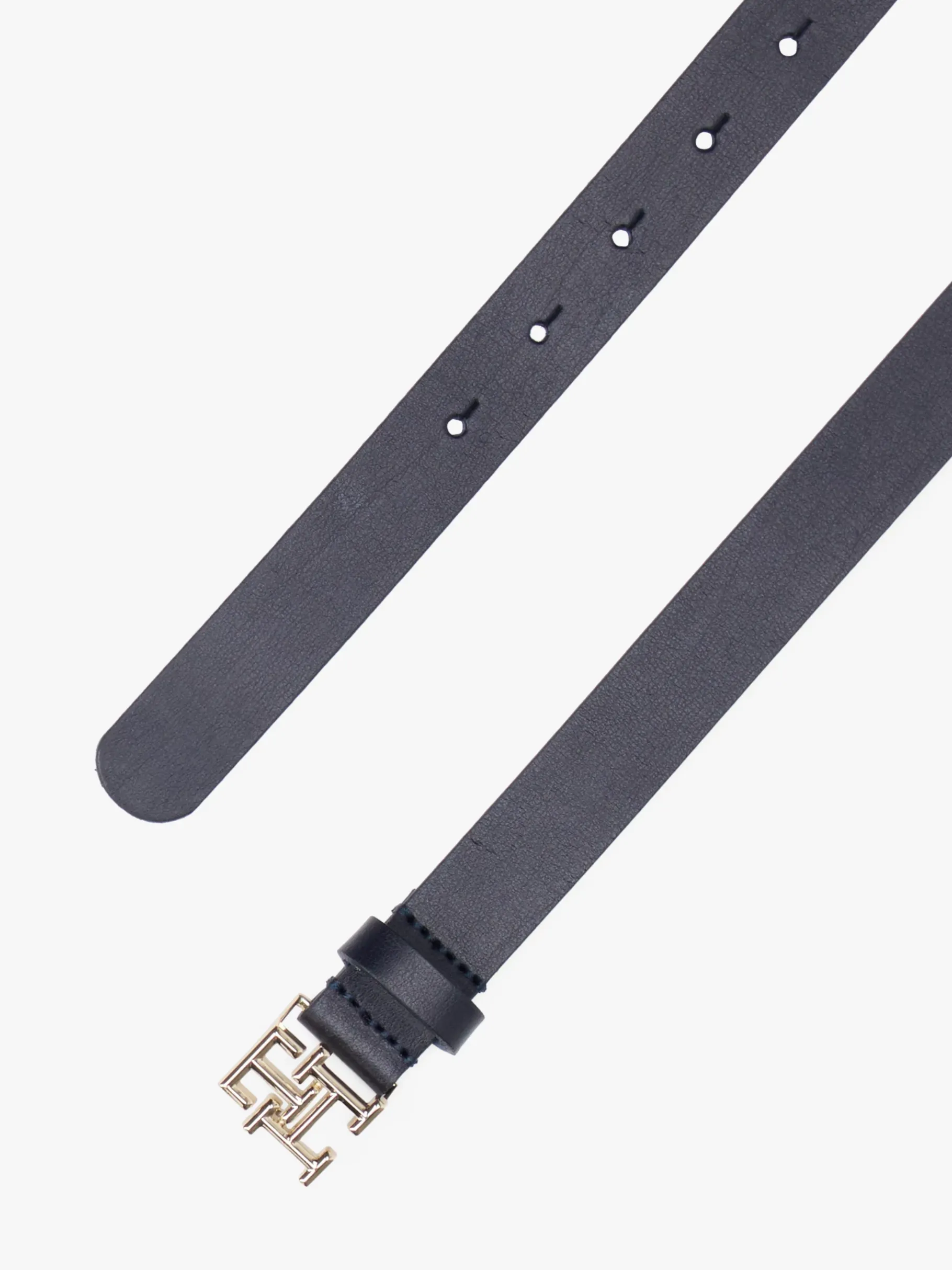 Tommy Hilfiger TH Emblem Ledergürtel SPACE BLUE Best Sale