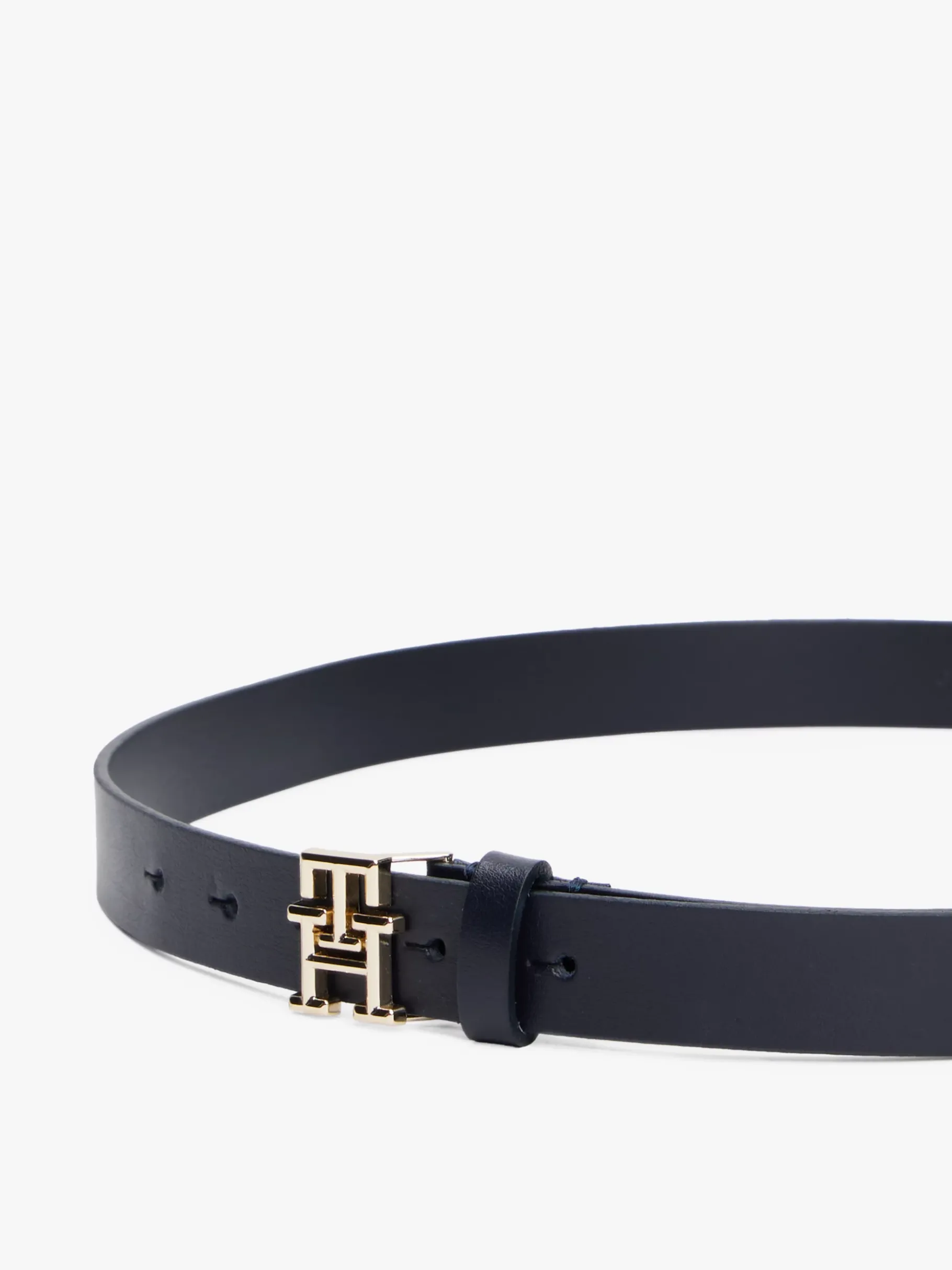 Tommy Hilfiger TH Emblem Ledergürtel SPACE BLUE Best Sale