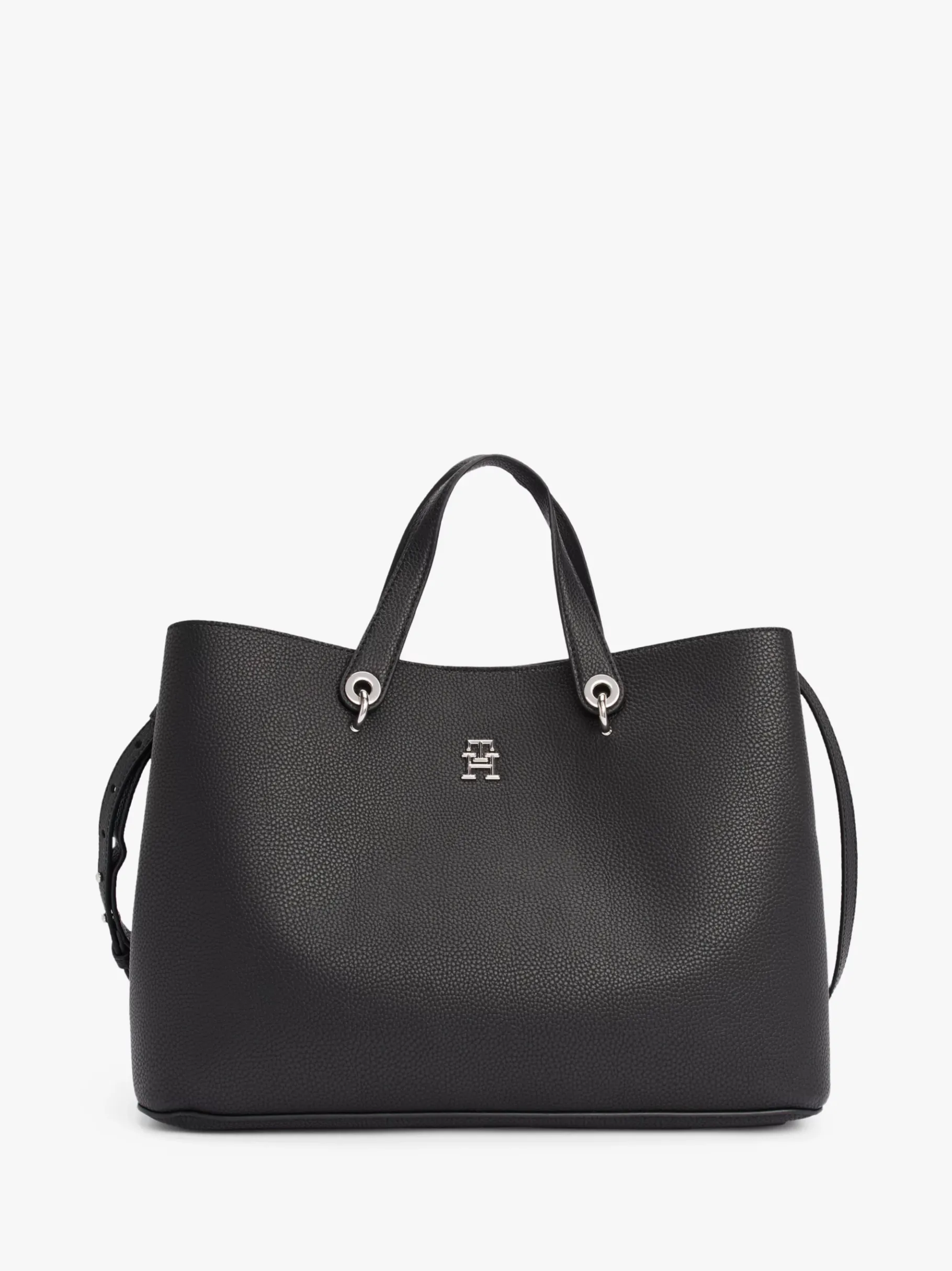 Tommy Hilfiger TH Emblem Satchel BLACK Cheap