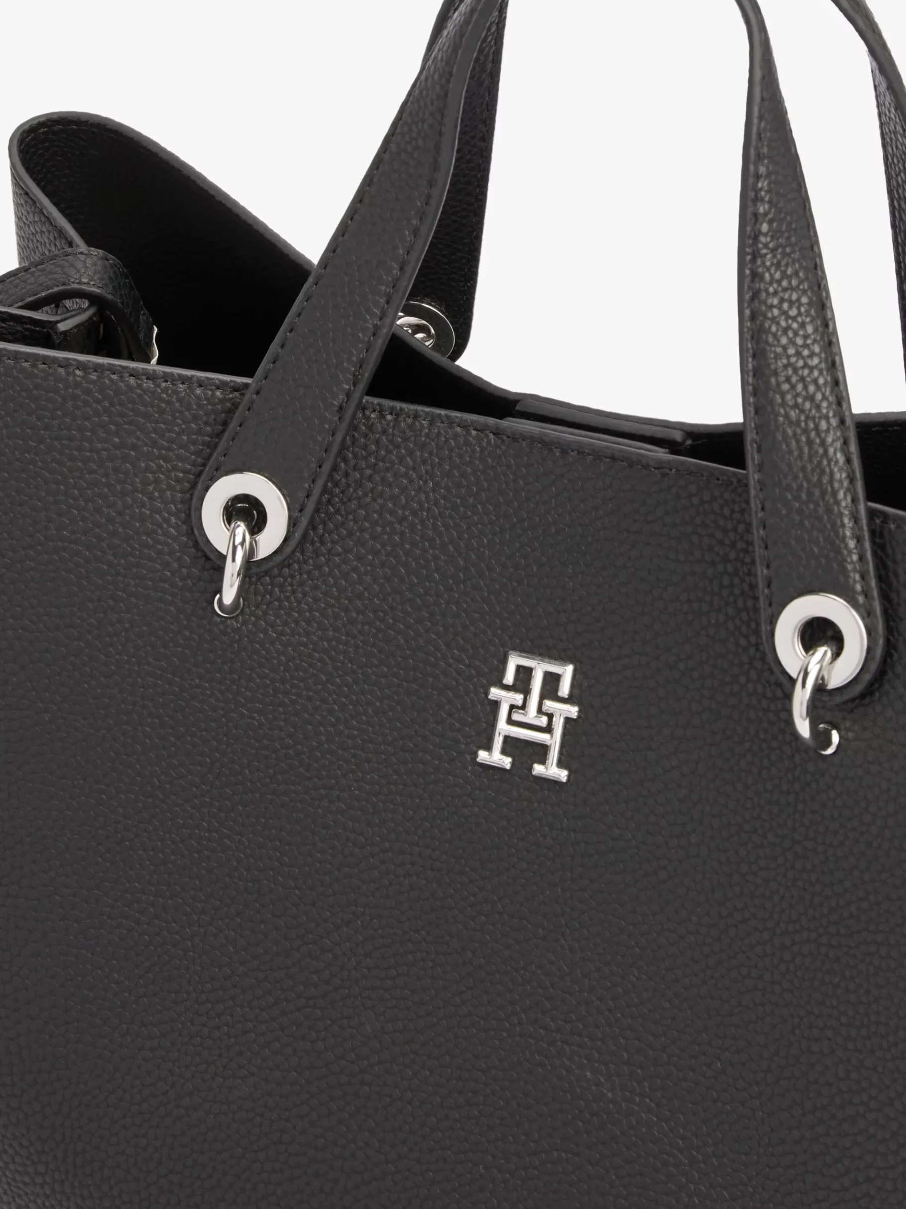 Tommy Hilfiger TH Emblem Satchel BLACK Cheap