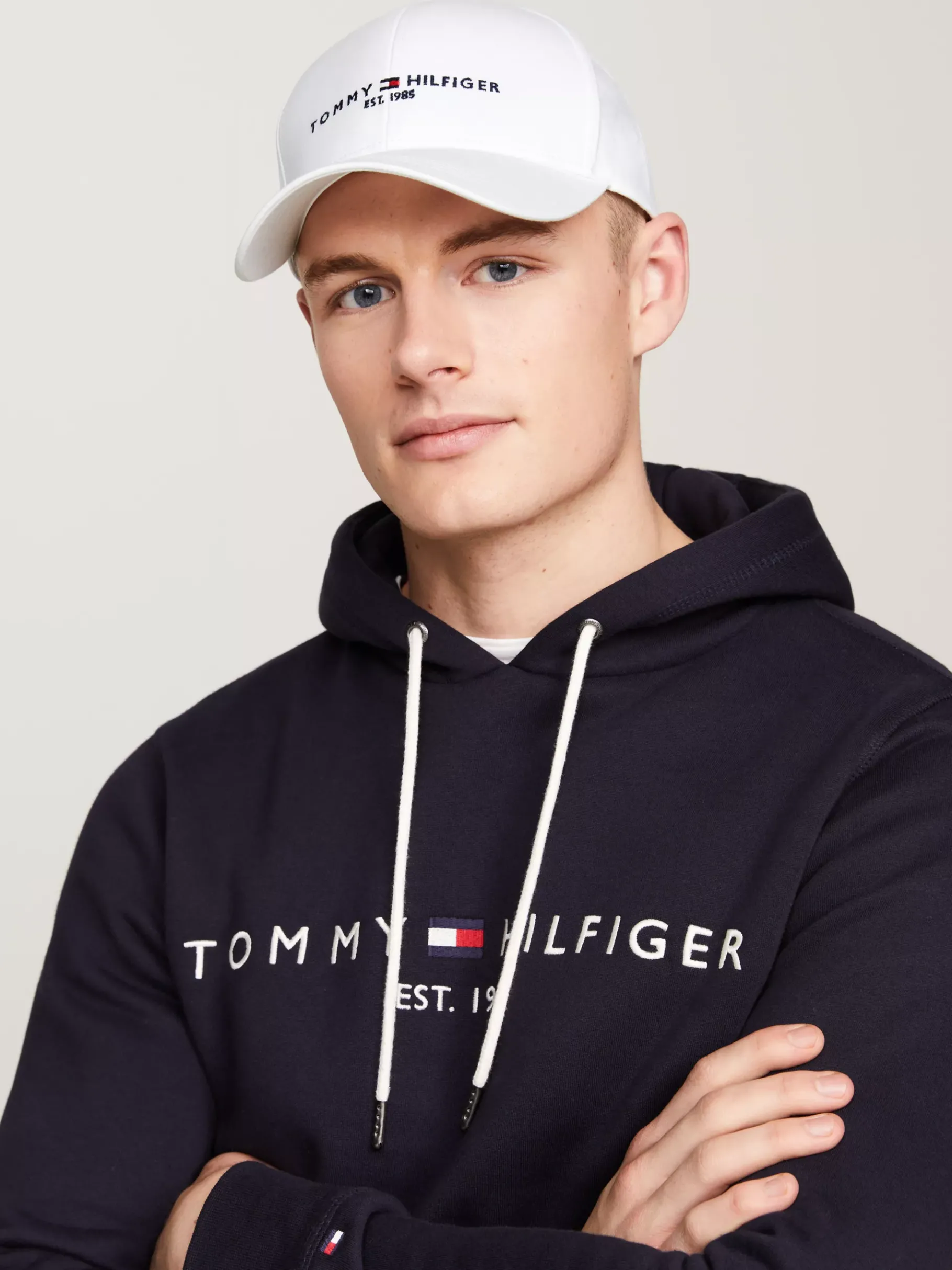 Tommy Hilfiger TH Established Baseball-Cap aus reiner Baumwolle WHITE Best Sale