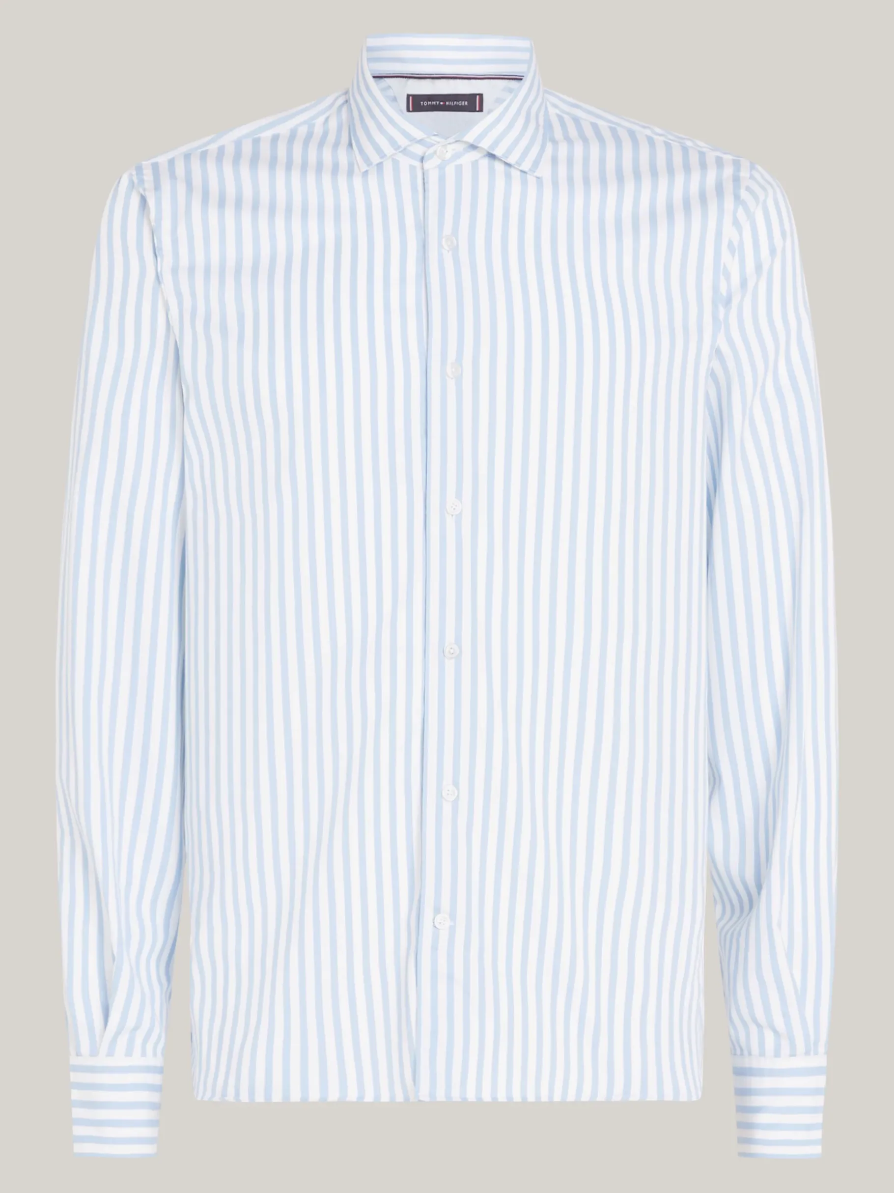 Tommy Hilfiger TH Flex gestreiftes Slim Fit Hemd VESSEL BLUE / OPTIC WHITE Store