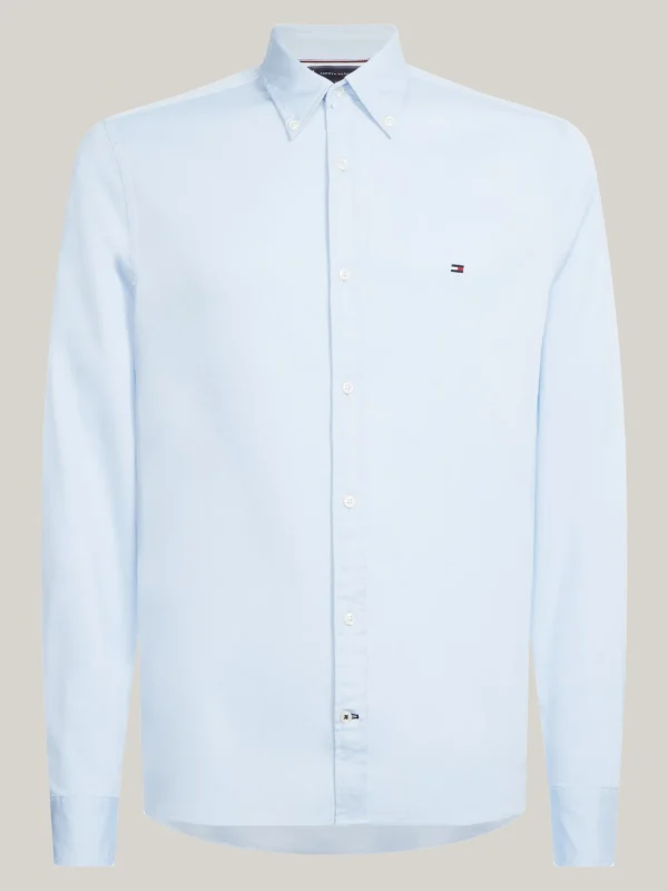 Tommy Hilfiger TH Flex Hemd aus Popeline mit Dobby-Effekt CALM BLUE Outlet