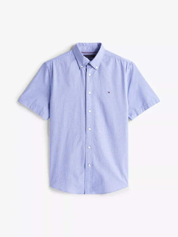 Tommy Hilfiger TH Flex Popeline-Hemd mit Hahnentritt-Muster WEDGE BLUE ALLOVER Online