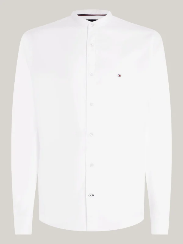 Tommy Hilfiger TH Flex Regular Fit Hemd mit Mandarinkragen WHITE Online
