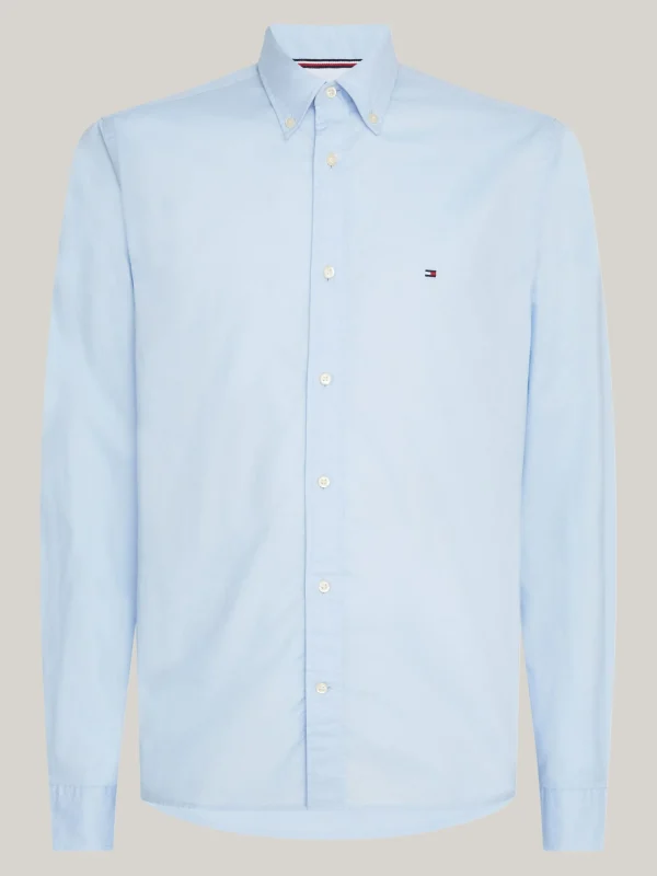 Tommy Hilfiger TH Flex Regular Fit Popelinehemd SWEET BLUE Best Sale