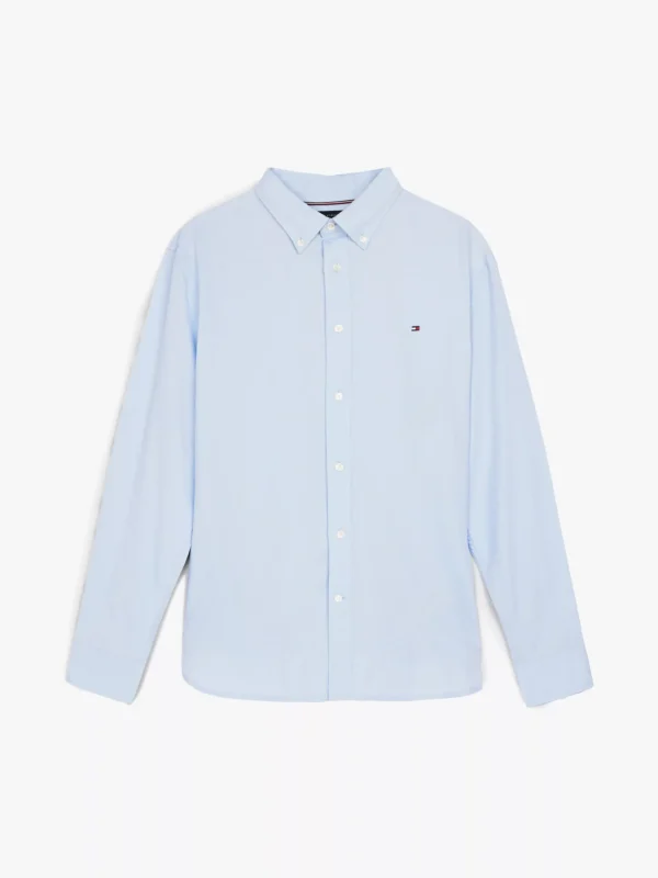 Tommy Hilfiger TH Flex Slim Fit Hemd mit Dobby-Effekt BREEZY BLUE Fashion