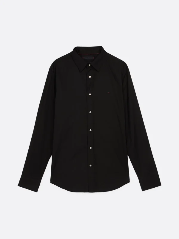 Tommy Hilfiger TH Flex Slim Fit Popeline-Hemd BLACK Fashion