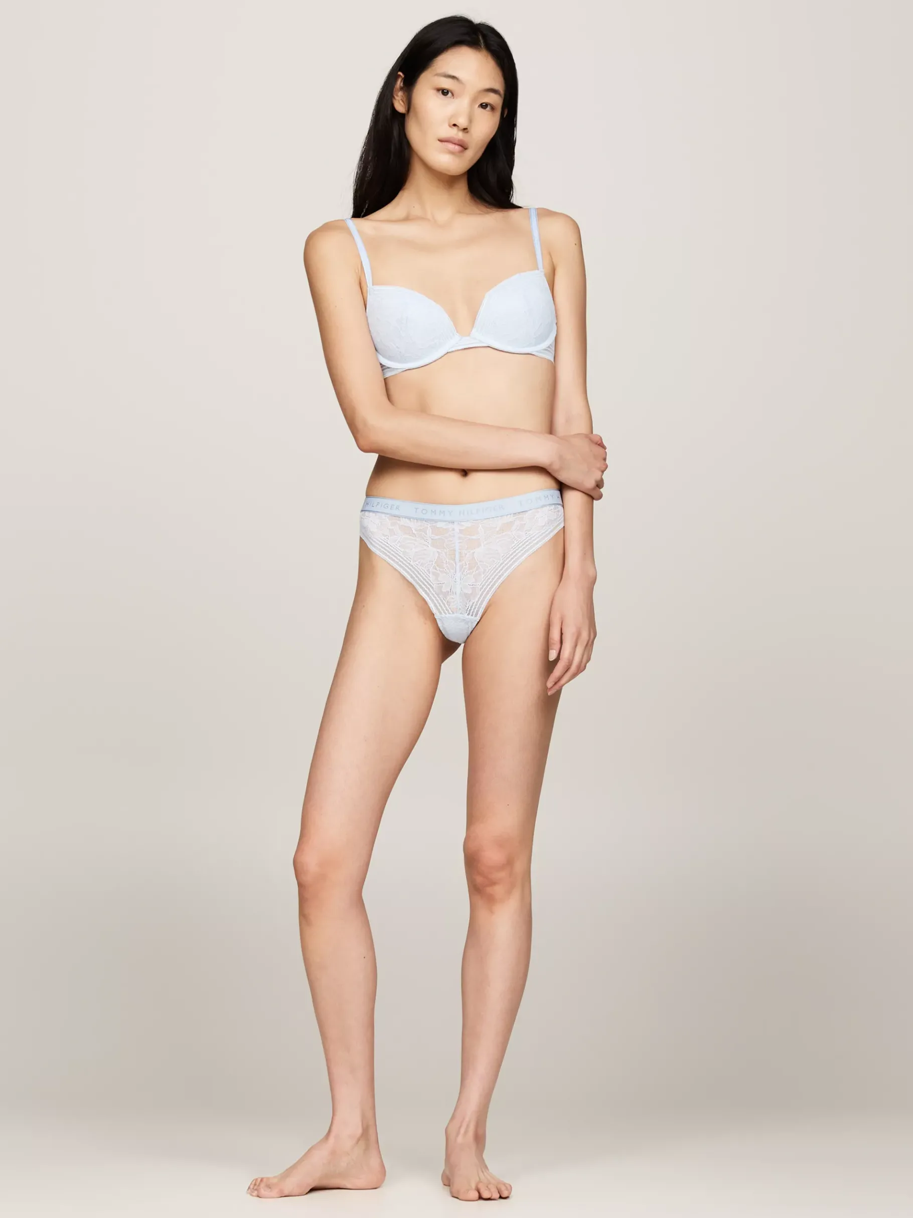 Tommy Hilfiger TH Logo Lace String BREEZY BLUE Shop