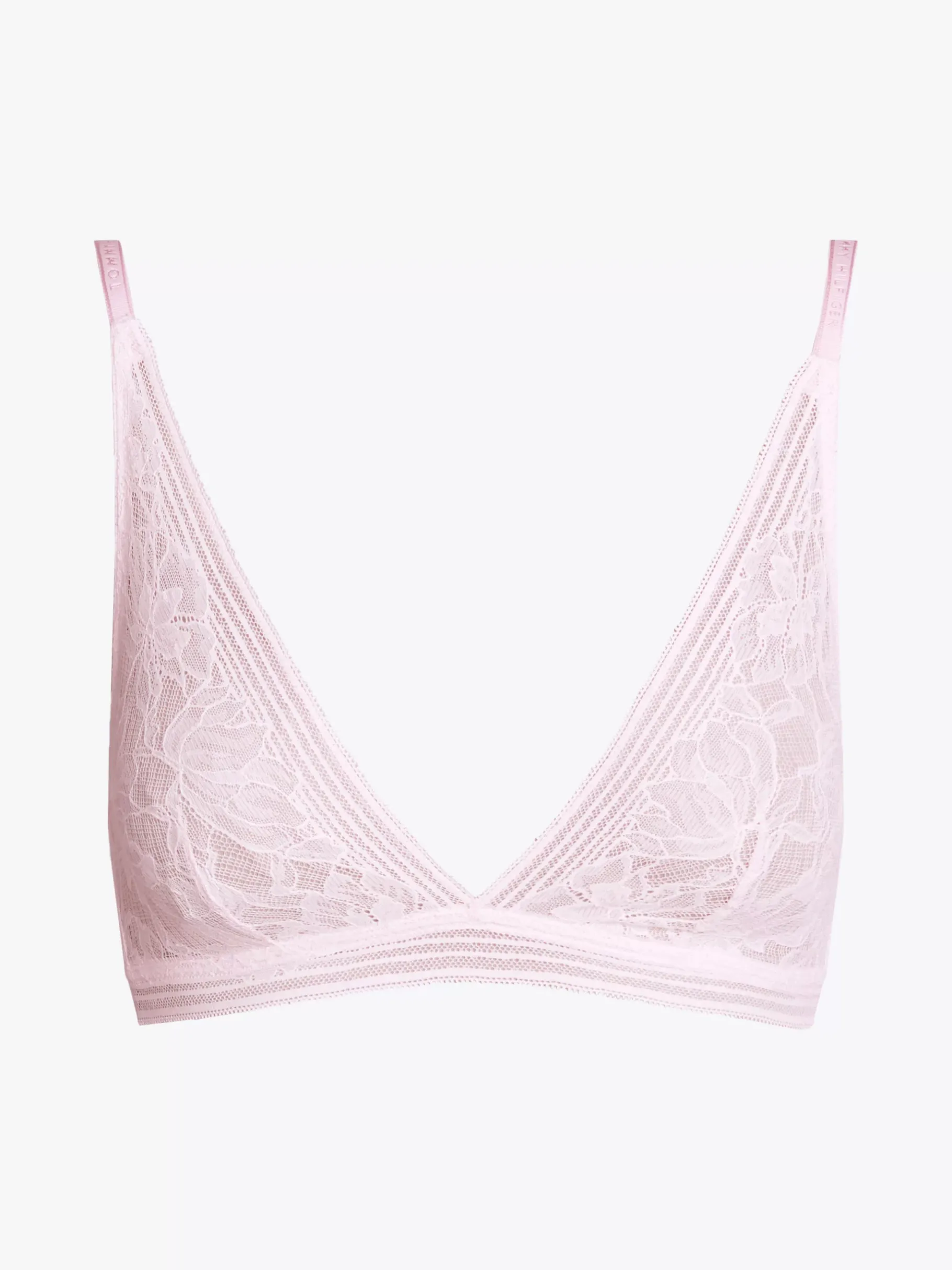 Tommy Hilfiger TH Logo Lace ungefütterter Triangel-BH PEARLY PINK Store