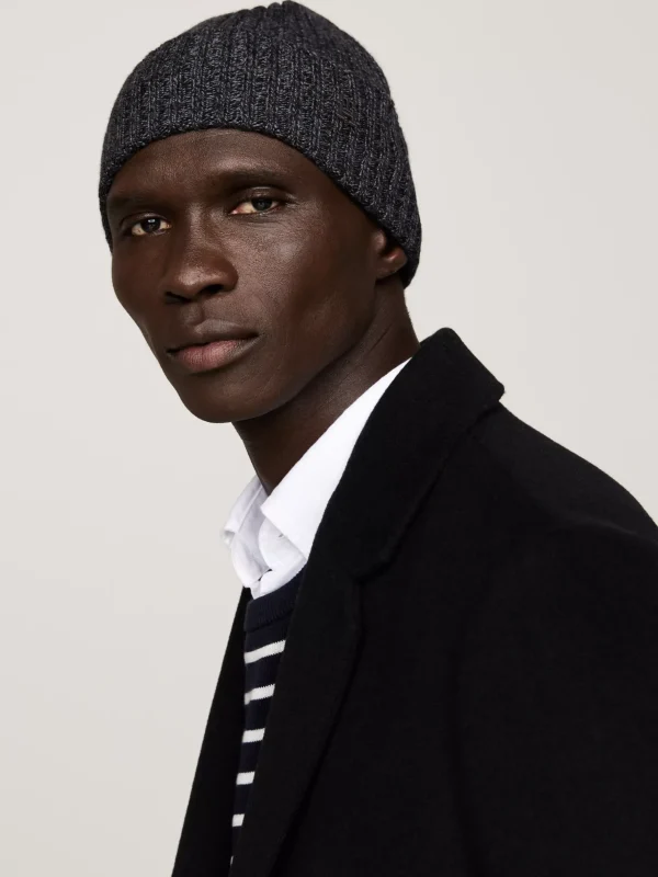 Tommy Hilfiger TH Monogram Beanie aus Wollmix mit Kaschmir BLACK Cheap