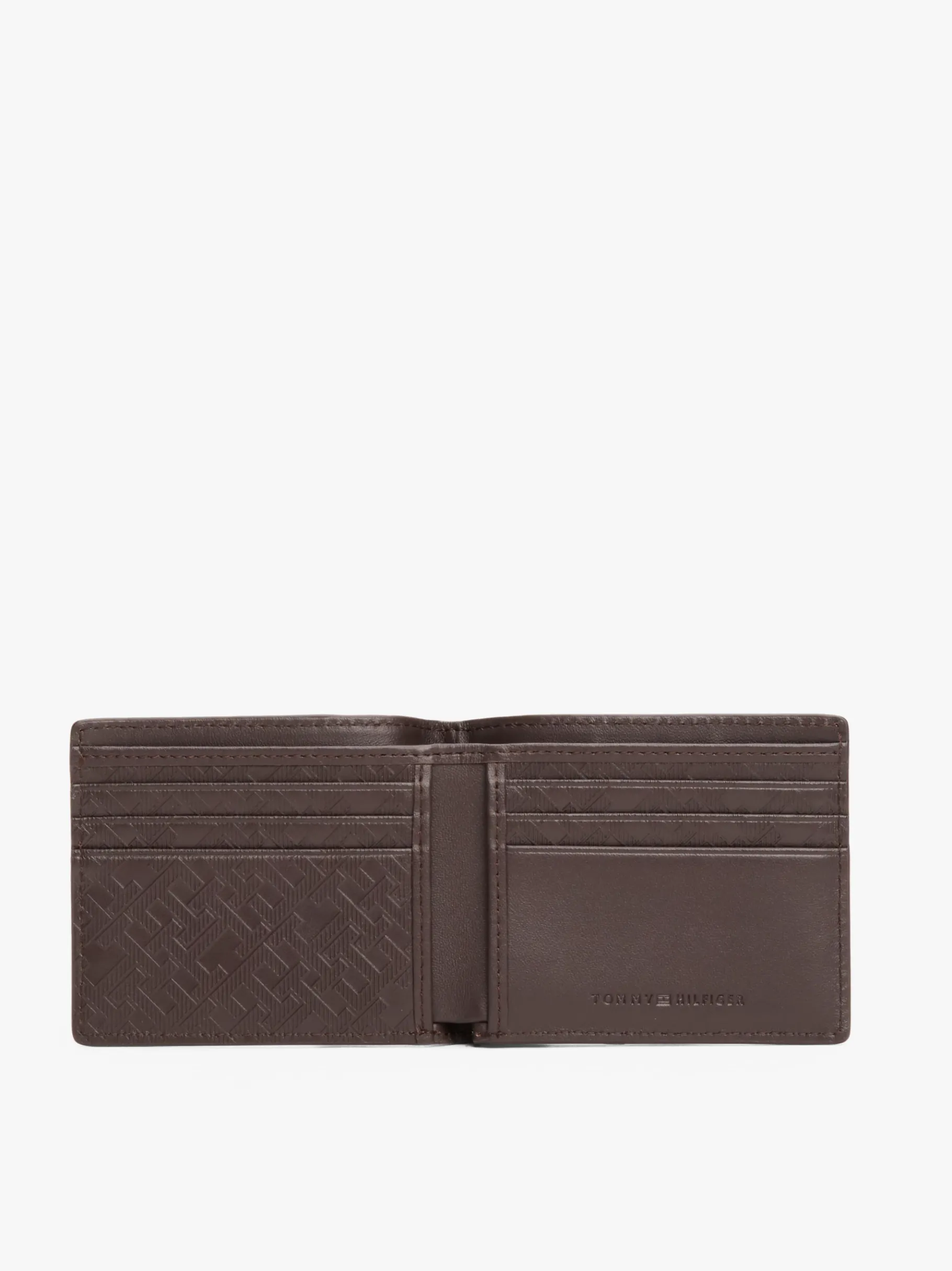 Tommy Hilfiger TH Monogram Bifold-Brieftasche aus Leder COFFEE BEAN Cheap