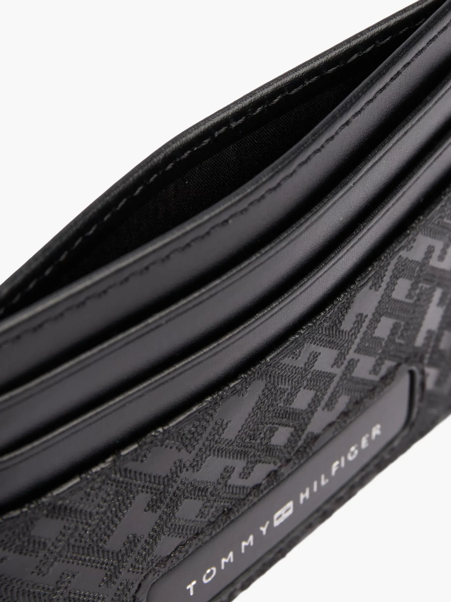 Tommy Hilfiger TH Monogram Kreditkartenetui aus Leder BLACK Hot