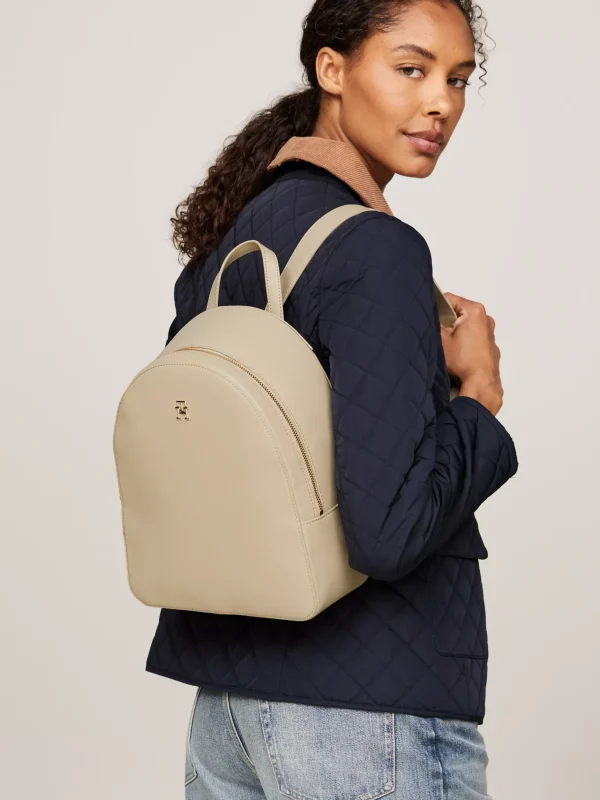 Tommy Hilfiger TH Monogram kuppelförmiger Rucksack BEIGE Fashion