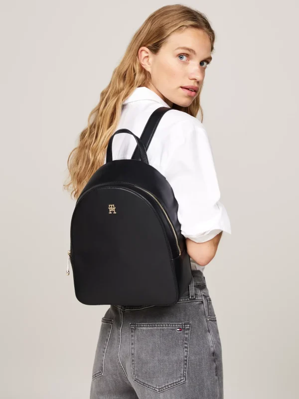 Tommy Hilfiger TH Monogram kuppelförmiger Rucksack BLACK Clearance