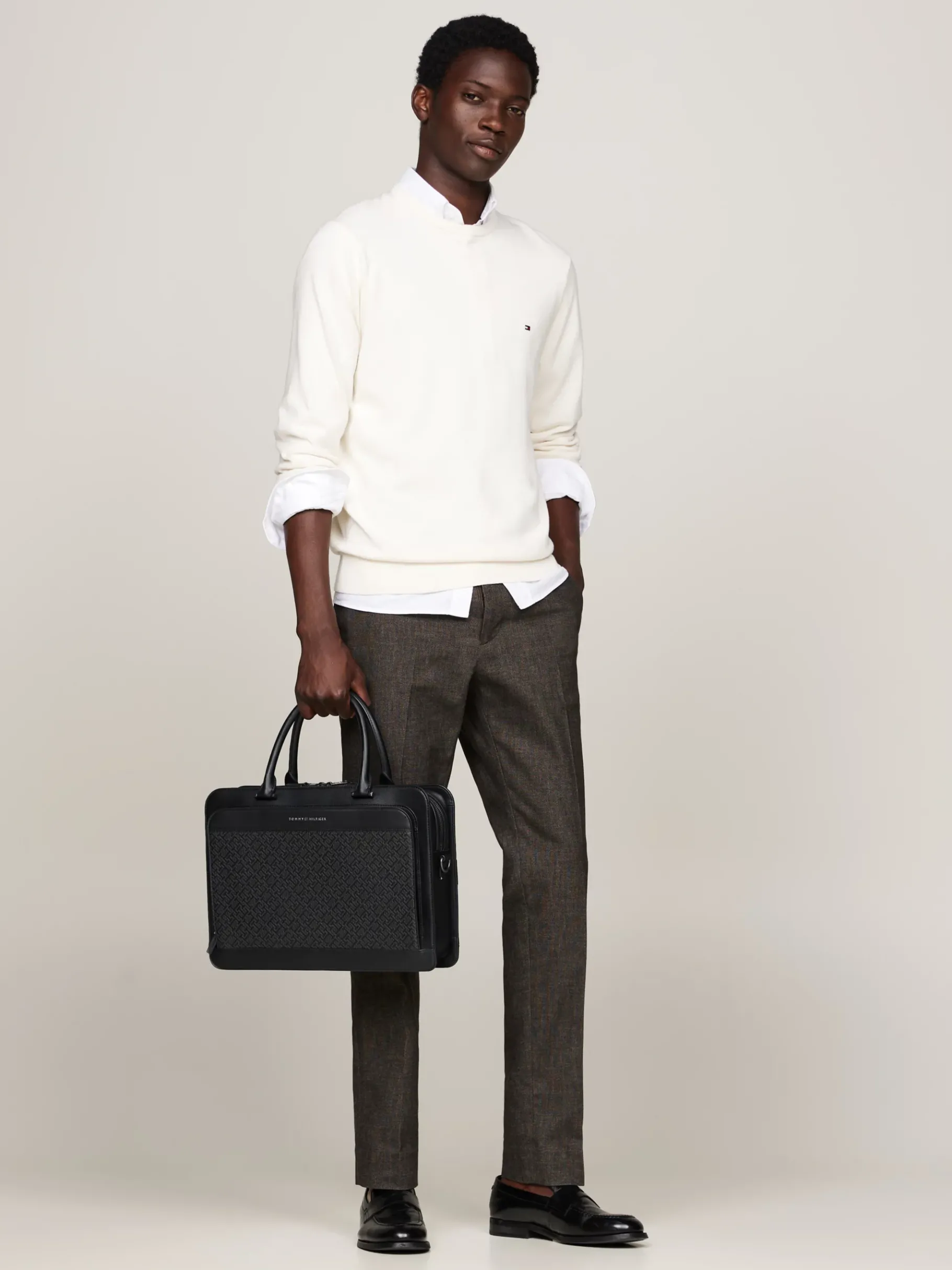 Tommy Hilfiger TH strukturierte Laptop-Tasche MONOGRAM Outlet