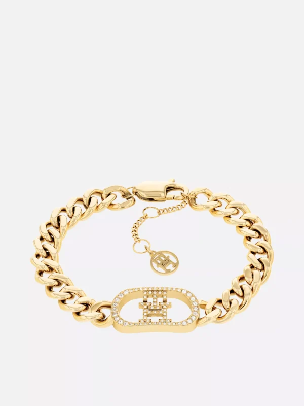 Tommy Hilfiger TH Monogram veretes Armband mit Kristall GOLD Best