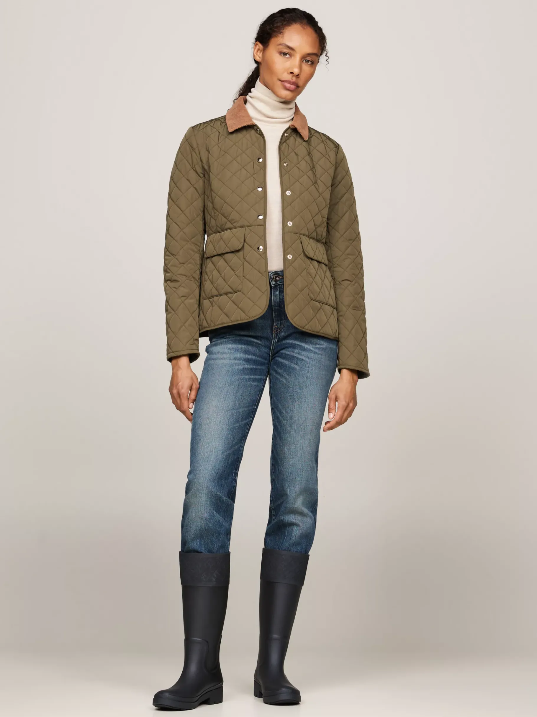 Tommy Hilfiger TH Monogramm Gummistiefel mit Muster BLACK Cheap