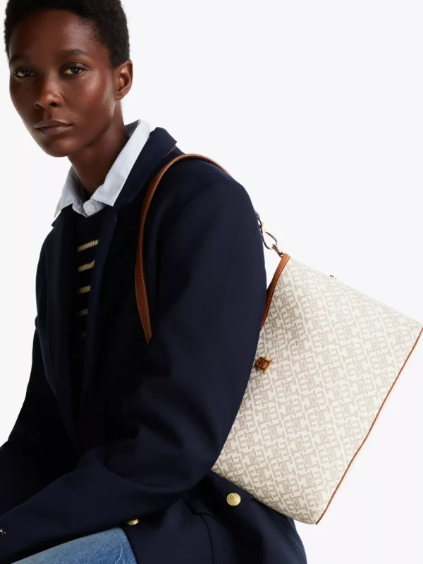 Tommy Hilfiger TH Monoplay geschmeidige Schultertasche SAFARI CANVAS Best Sale