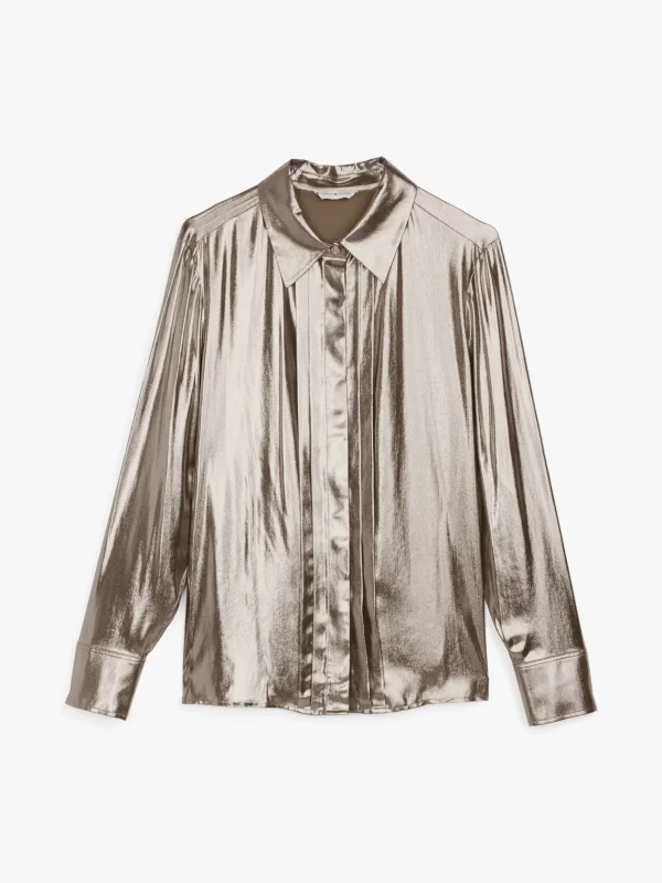 Tommy Hilfiger TH x Festive Bluse mit Falten METALLIC GOLD Best Sale