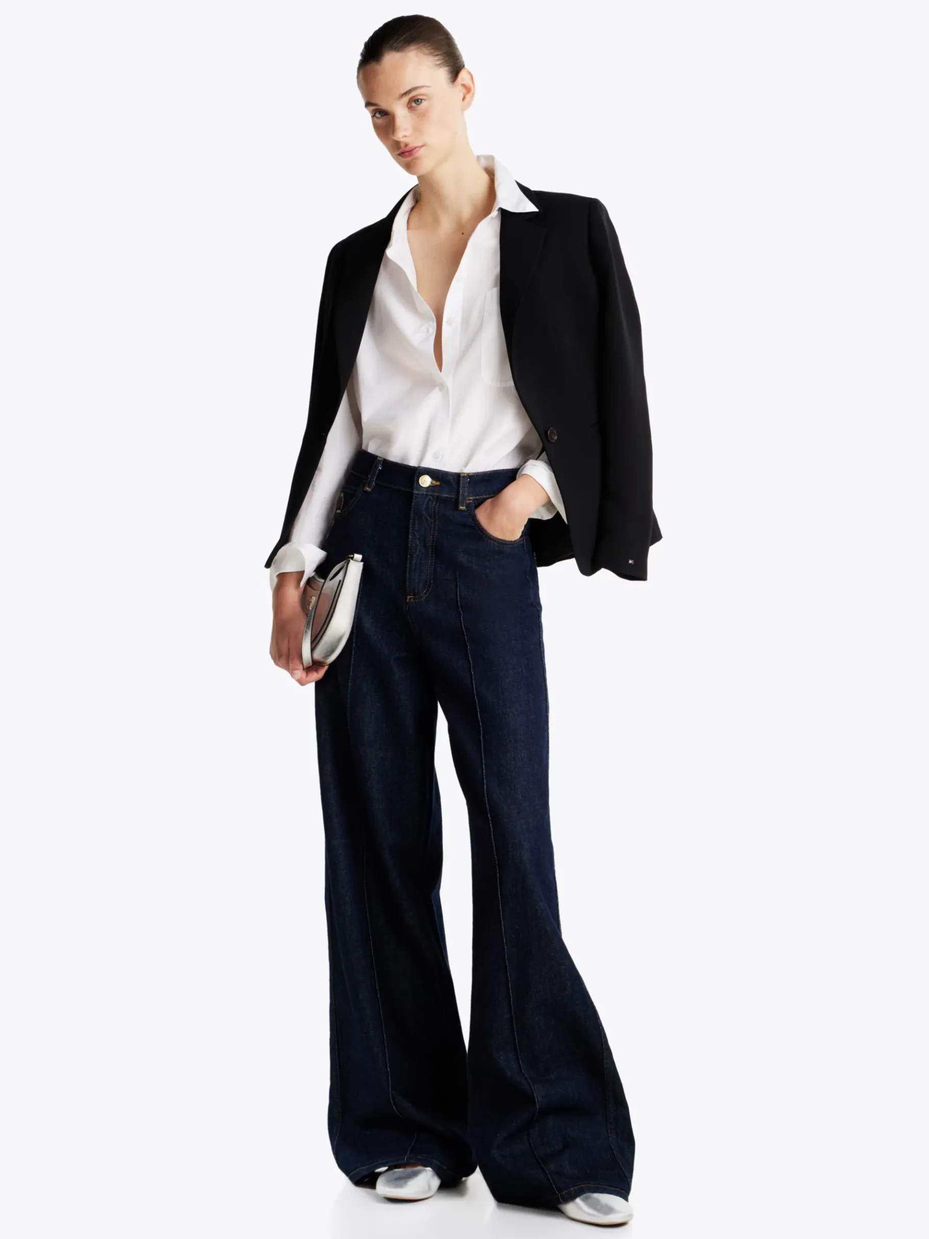 Tommy Hilfiger TH x Festive Mary Jane Ballerinas aus Metallic-Leder SILVER Store